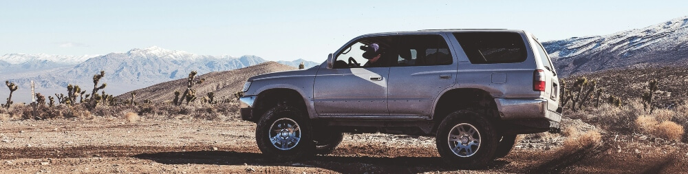 range rover driving in the desert